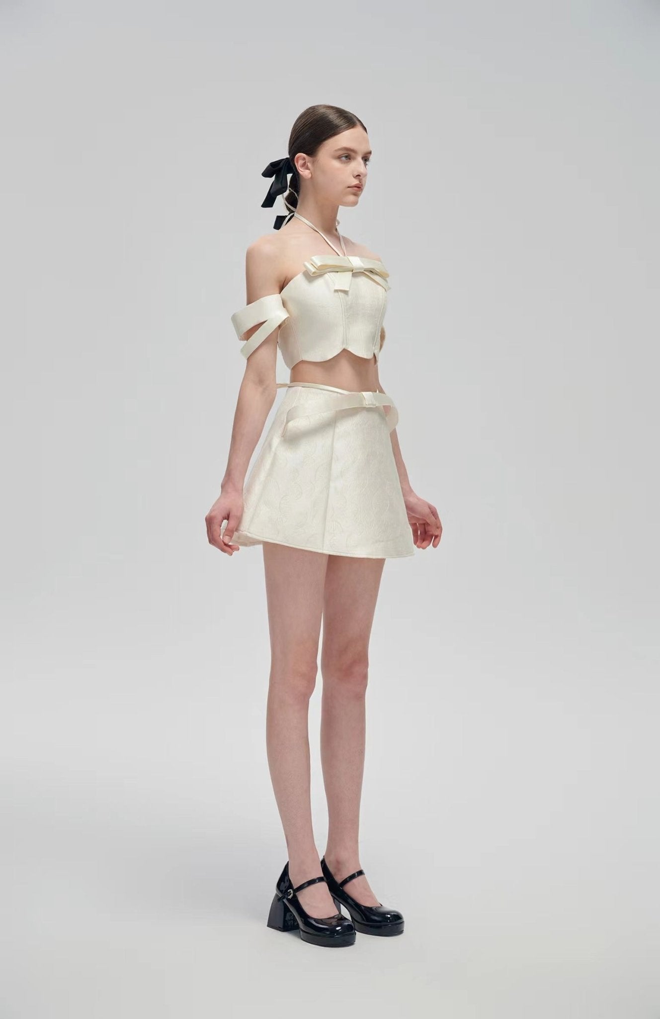 Fa sogno White Bow Tie Two - piece Dress | MADA IN CHINA