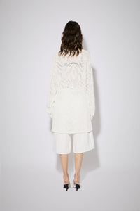 CPLUS SERIES White Crochet - Knit Patterned Loose Sweatshirt | MADA IN CHINA