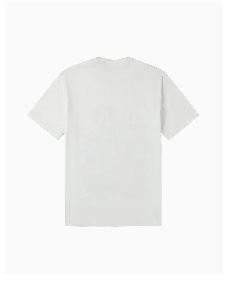 CHARLIE LUCIANO White Cute Graffiti Logo Short - Sleeved T - Shirt | MADA IN CHINA