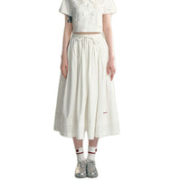 SOMESOWE White Lace Splicing Airy Skirt | MADA IN CHINA