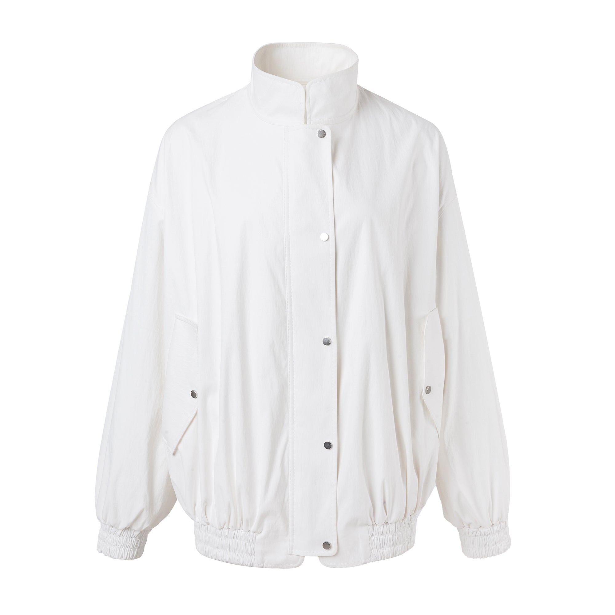 Ther. White Loose Bomber Jacket | MADA IN CHINA