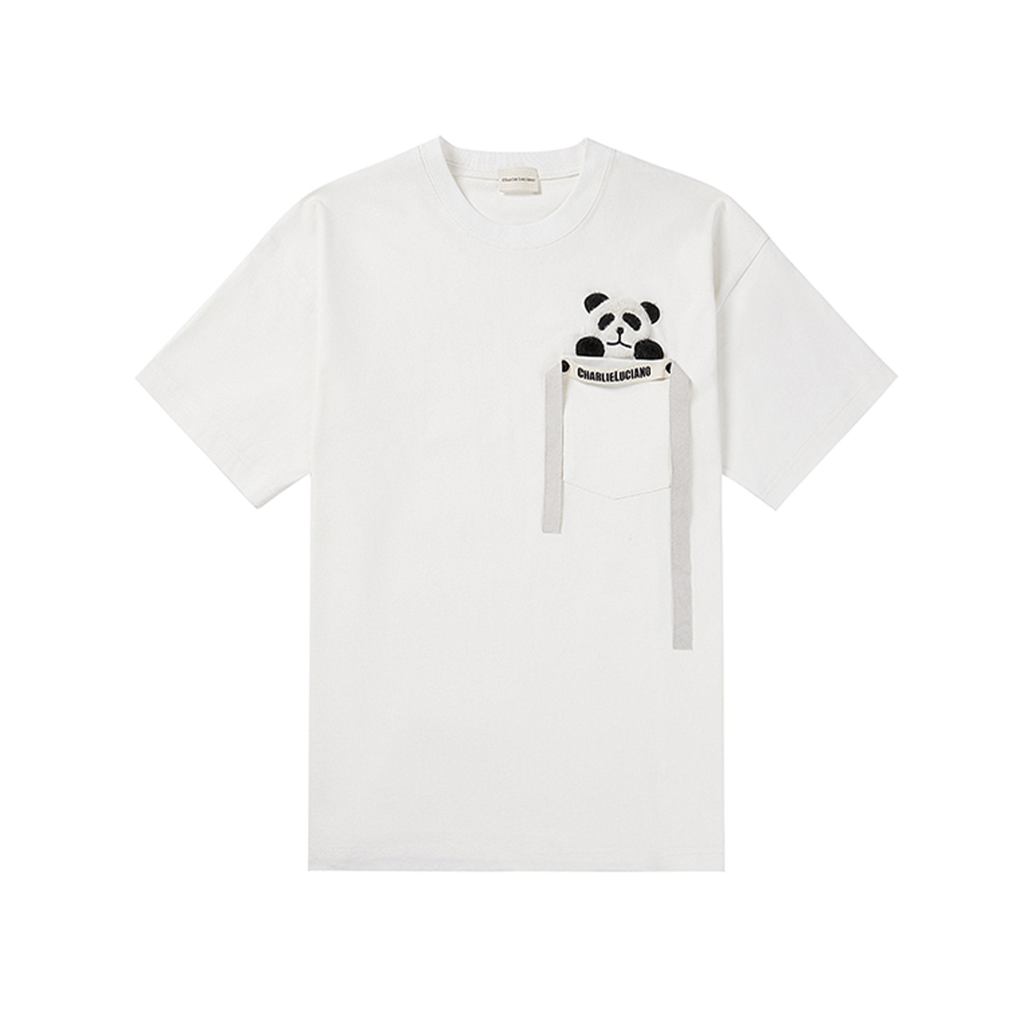 CHARLIE LUCIANO White Papa Panda Short Sleeve T - Shirt | MADA IN CHINA
