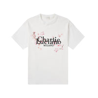 CHARLIE LUCIANO White Sakura Logo Short - Sleeved T - Shirt | MADA IN CHINA