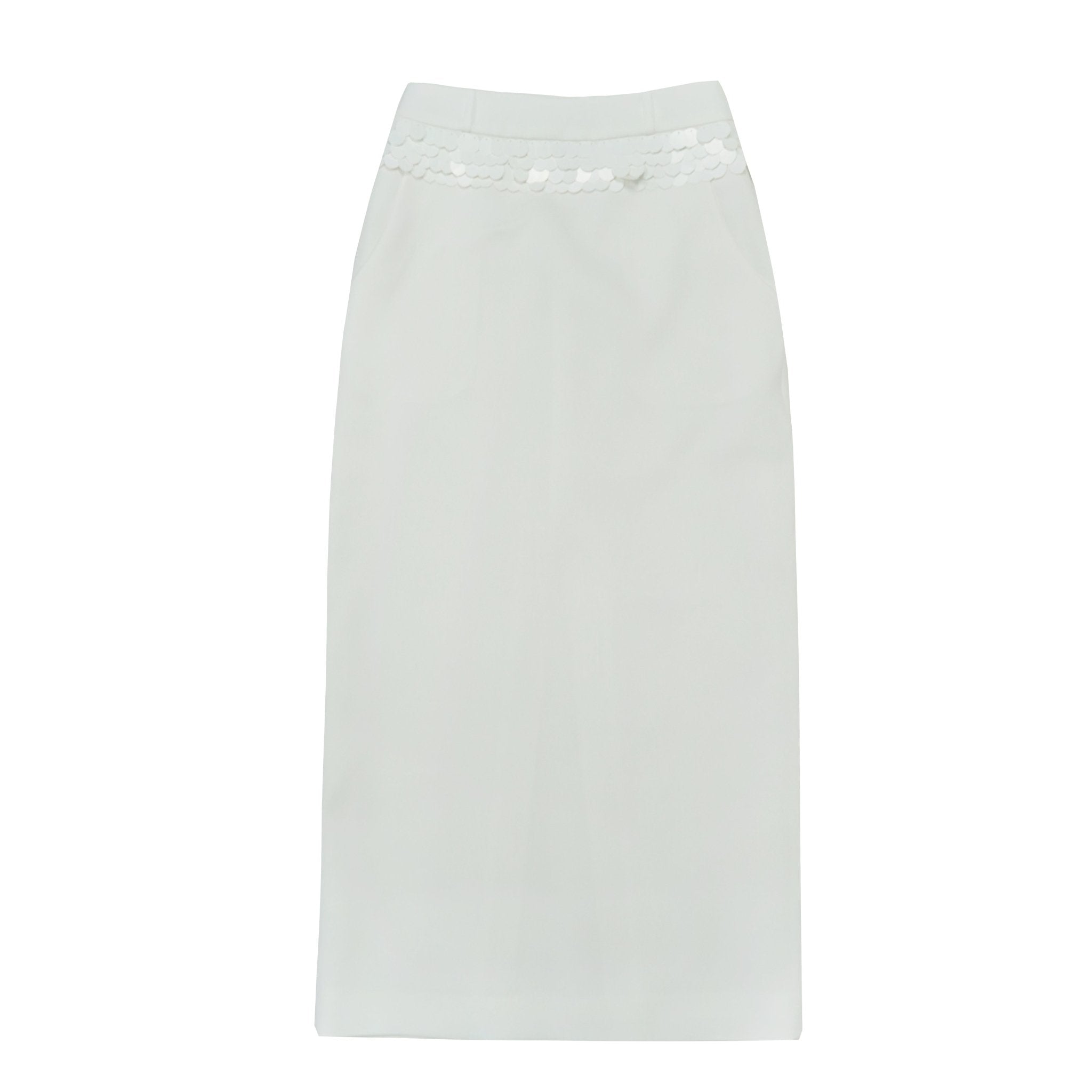 FENGYI TAN White Sequined Long Skirt | MADA IN CHINA