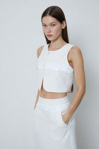 FENGYI TAN White Sequined Suit Vest | MADA IN CHINA