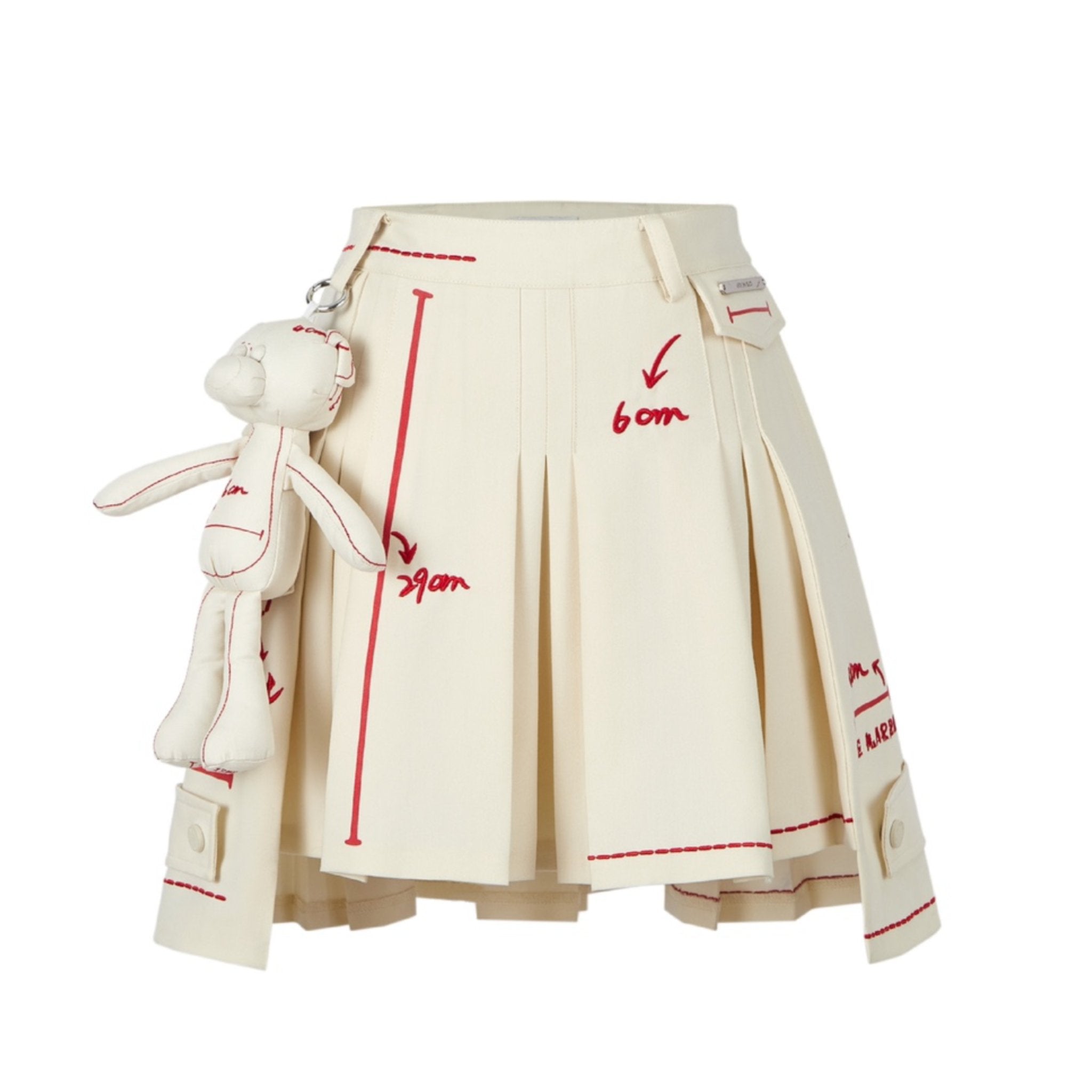 13DE MARZO White Sketch Line Skirt | MADA IN CHINA