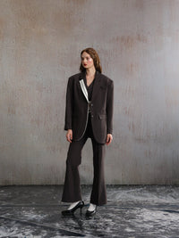 ARTE PURA White Trimmed Gray Suit | MADA IN CHINA
