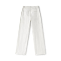 LOST IN ECHO White Wide-leg Jeans with Side Slits | MADA IN CHINA
