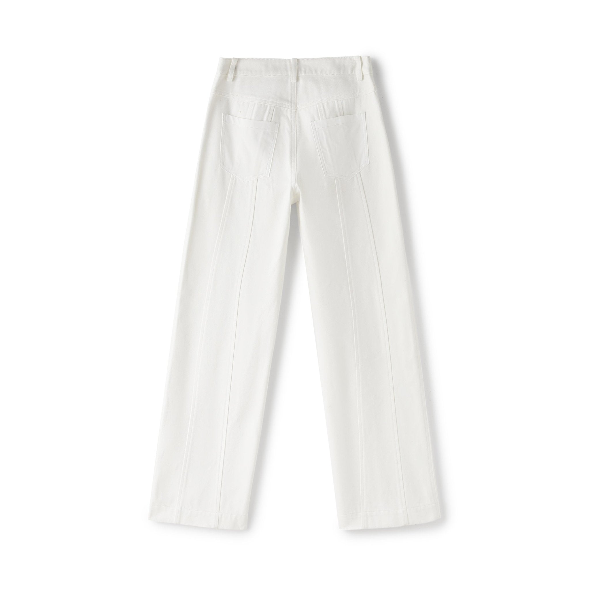 LOST IN ECHO White Wide-leg Jeans with Side Slits | MADA IN CHINA