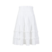 THREE QUARTERS White Wooden Trim Range Shirt Half Skirt | MADA IN CHINA