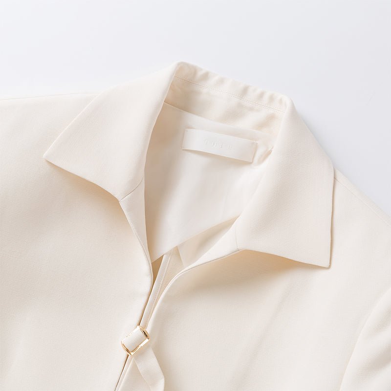 Ther. White Wool Silk Suit Jacket | MADA IN CHINA