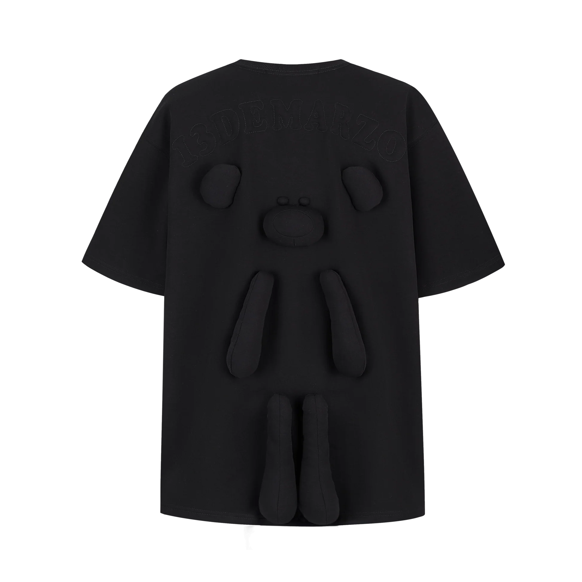 13DE MARZO Whole Piece Padded Bear T - shirt Black | MADA IN CHINA