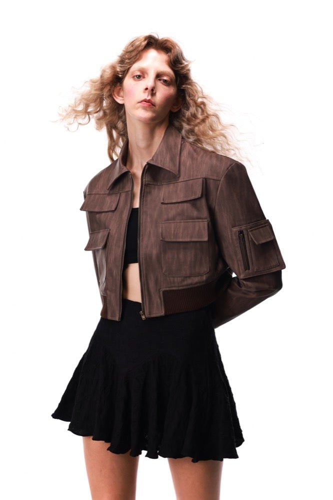 NECESSARY ANANKE Workwear Leather Jacket | MADA IN CHINA