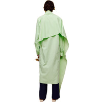 ilEWUOY Wrinkled Cotton Scarf Shirt Dress in Green | MADA IN CHINA