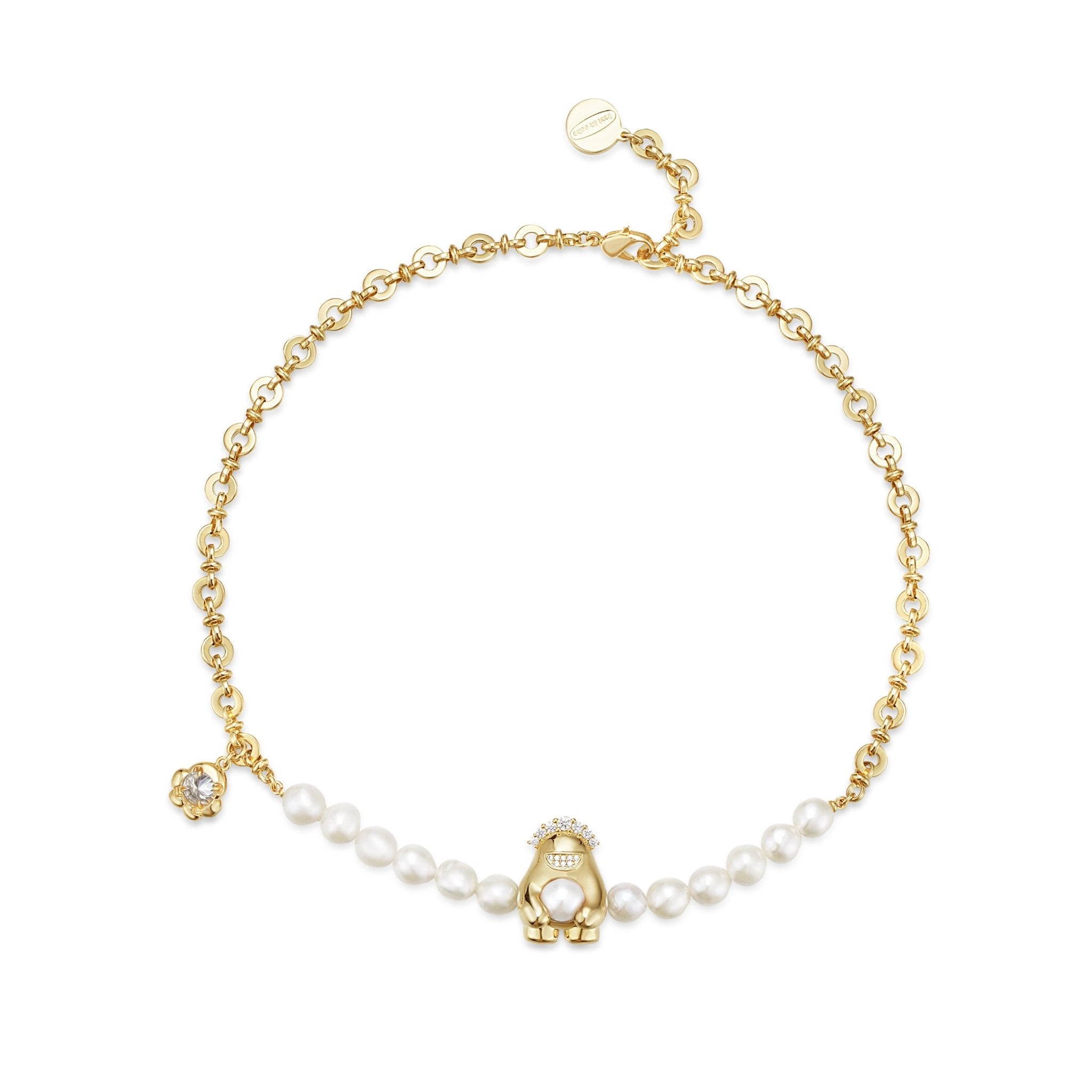 LOST IN ECHO Yetti Snowball Pearl Necklace Golden | MADA IN CHINA