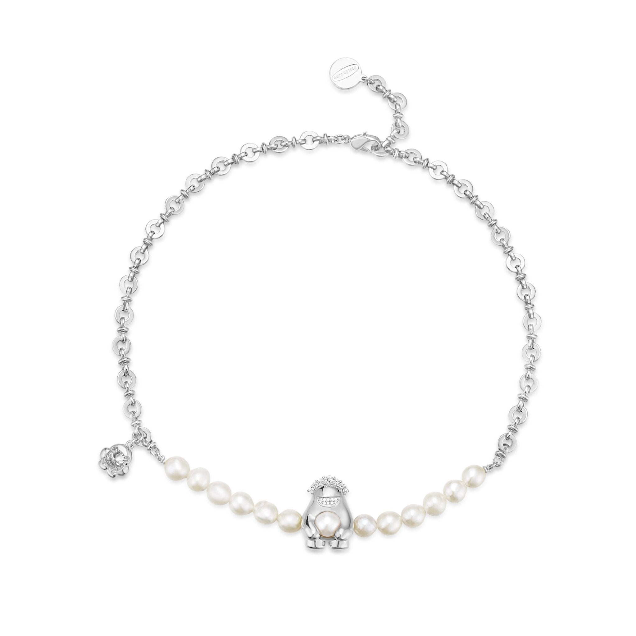 LOST IN ECHO Yetti Snowball Pearl Necklace Silver | MADA IN CHINA