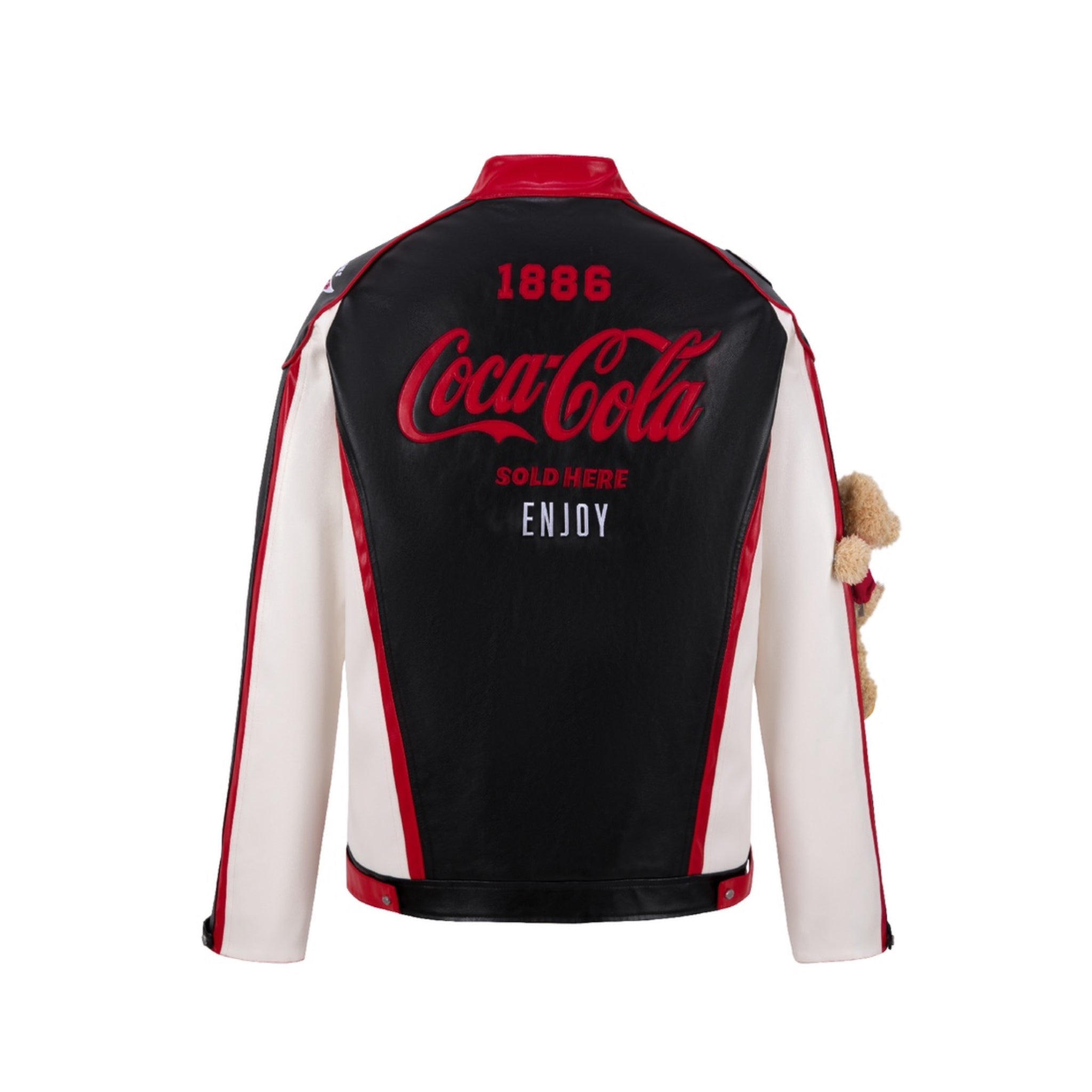 13DE MARZO 13 De Marzo Coca-Cola Black Bear Racing Leather Jacket | MADA IN CHINA