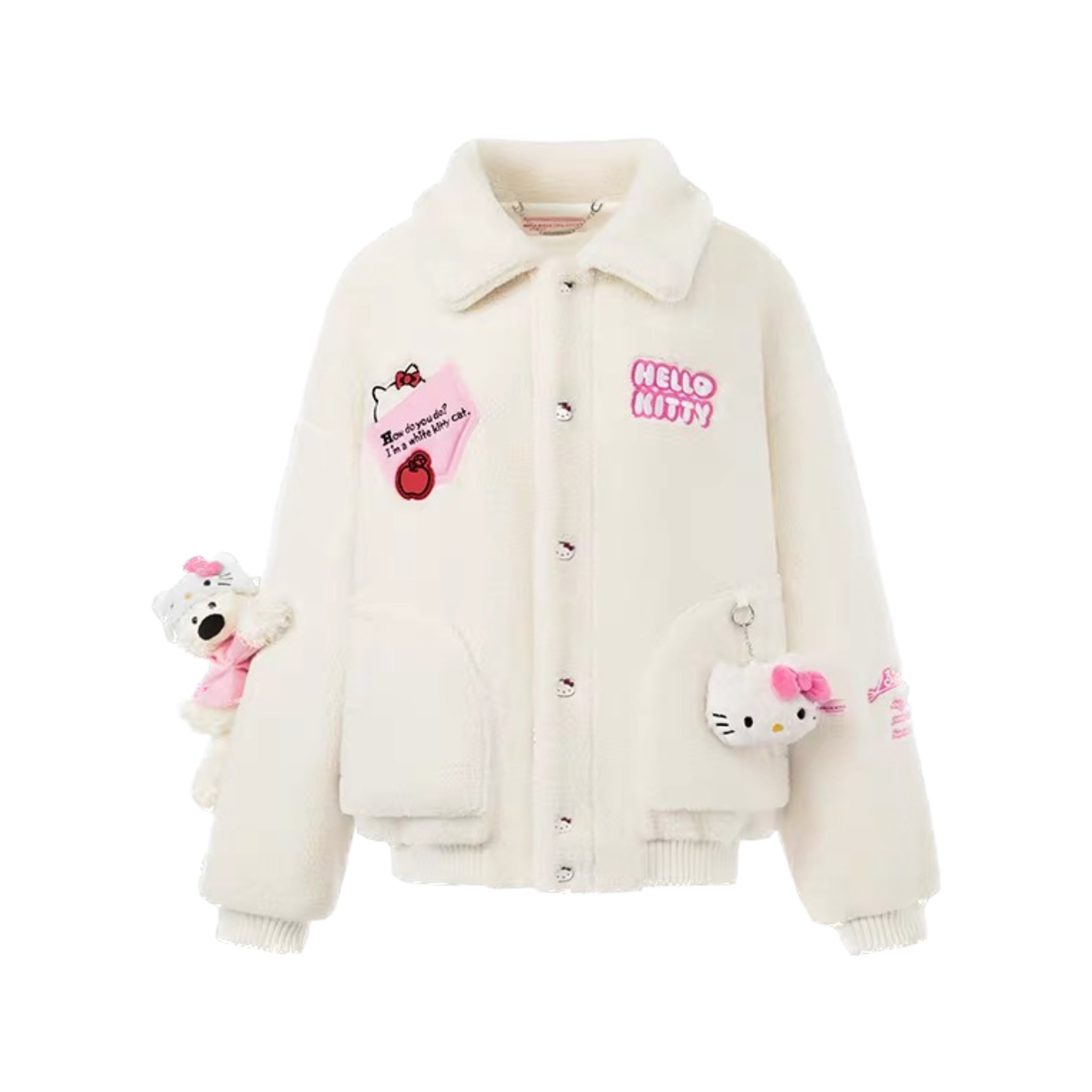 13DE MARZO 13 De Marzo X Hello Kitty White Bear Fleece Coat | MADA IN CHINA