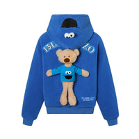 13 DE MARZO 13DE MARZO x Sesame Street Cookie Monster Bear Lambswool Sweatshirt | MADA IN CHINA