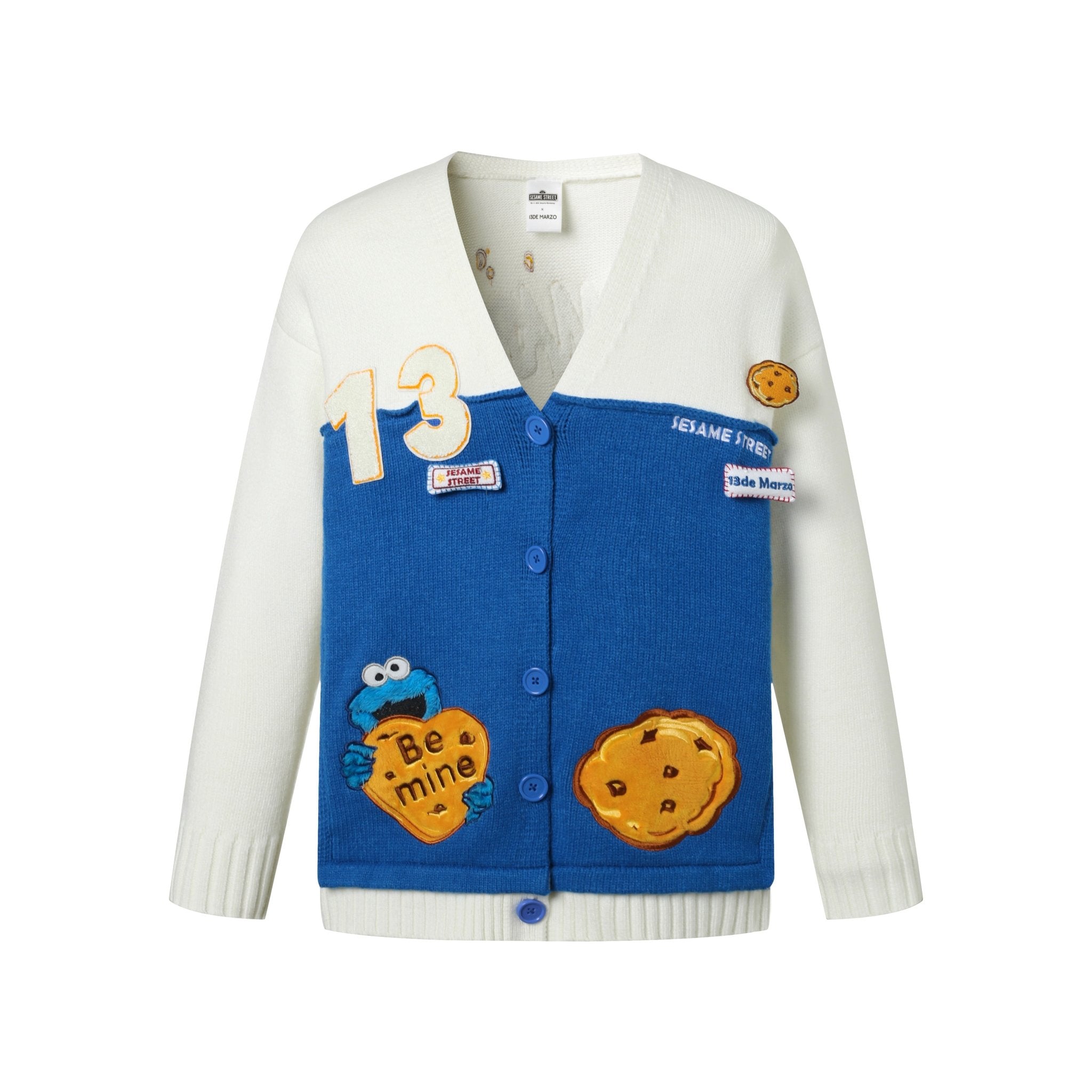 13 DE MARZO 13DE MARZO x Sesame Street Cookie Monster Sweater Cardigan | MADA IN CHINA