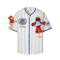 13 DE MARZO 13DE MARZO x Sesame Street Elmo Short Baseball Jersey Cardigan | MADA IN CHINA