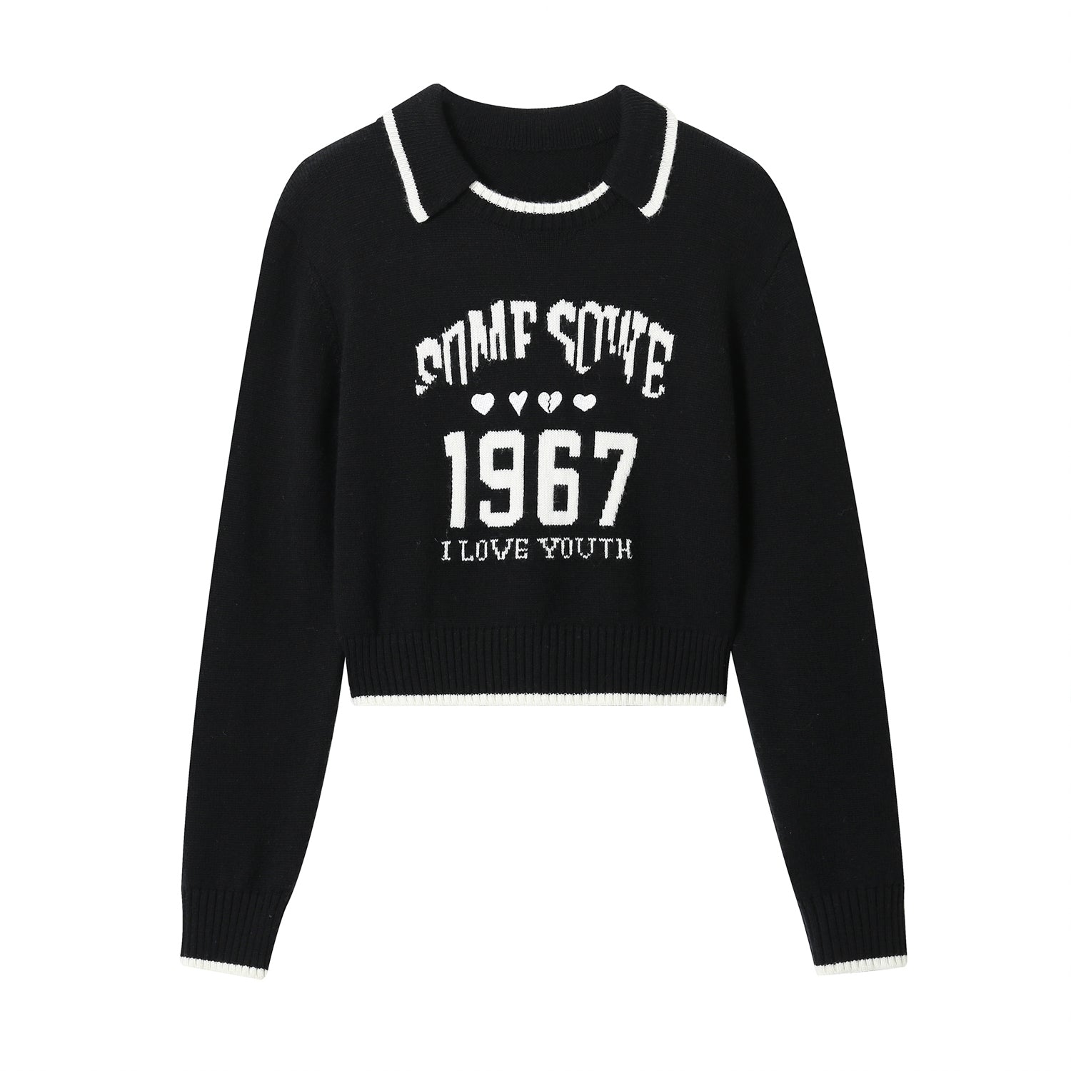 SOMESOWE 1967 Black Polo Sweater | MADA IN CHINA