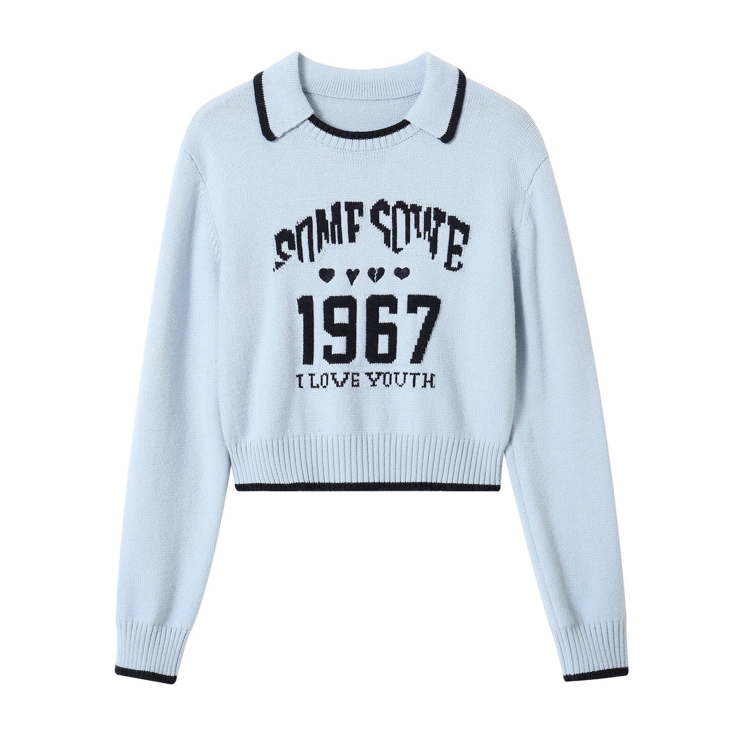 SOMESOWE 1967 Blue Polo Sweater | MADA IN CHINA