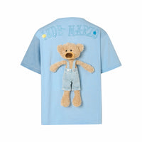 Blue Parda Bear Denim Patchwork T-shirt