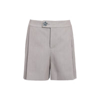 Gray Pieced Pleated Shorts