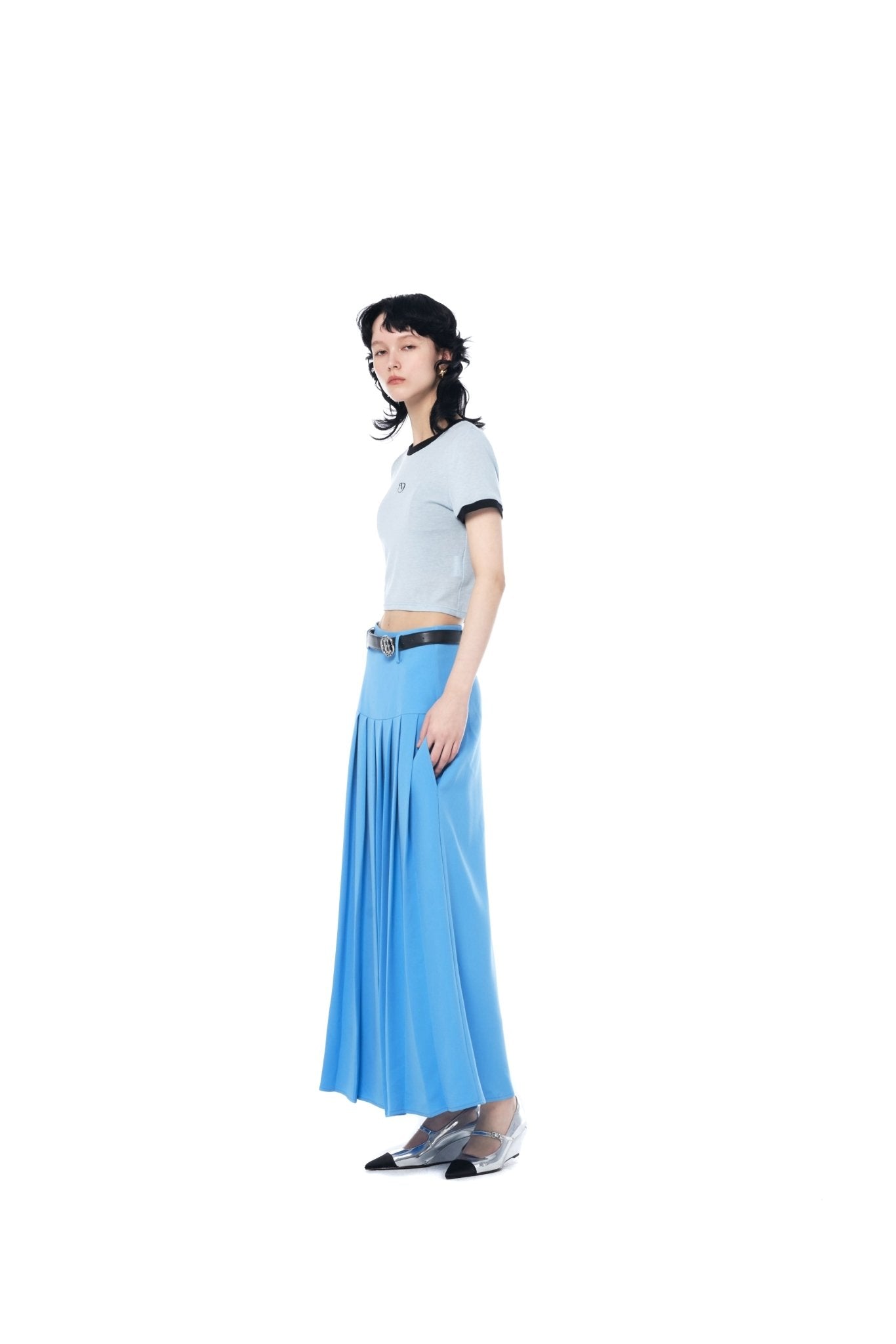 ICE DUST Acetate Maxi Skirt | MADA IN CHINA