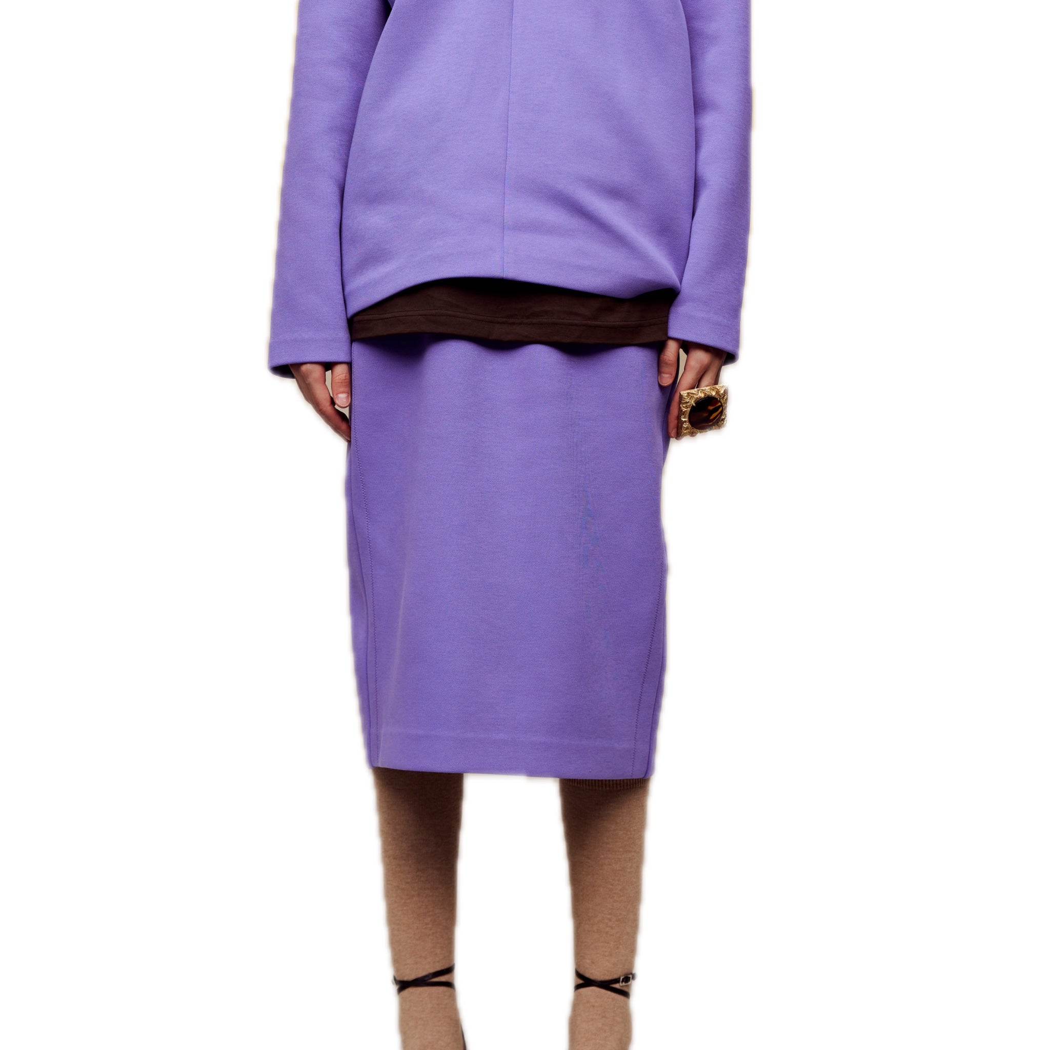 ilEWUOY Air Layer Double Waist Skirt in Purple | MADA IN CHINA