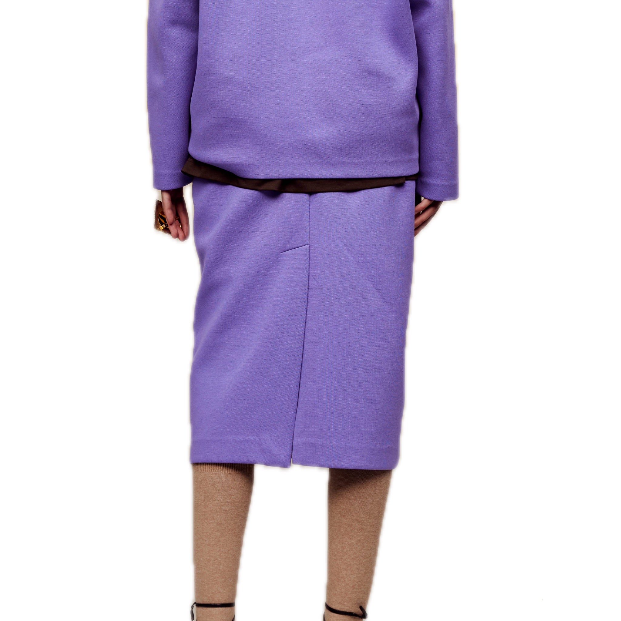 ilEWUOY Air Layer Double Waist Skirt in Purple | MADA IN CHINA