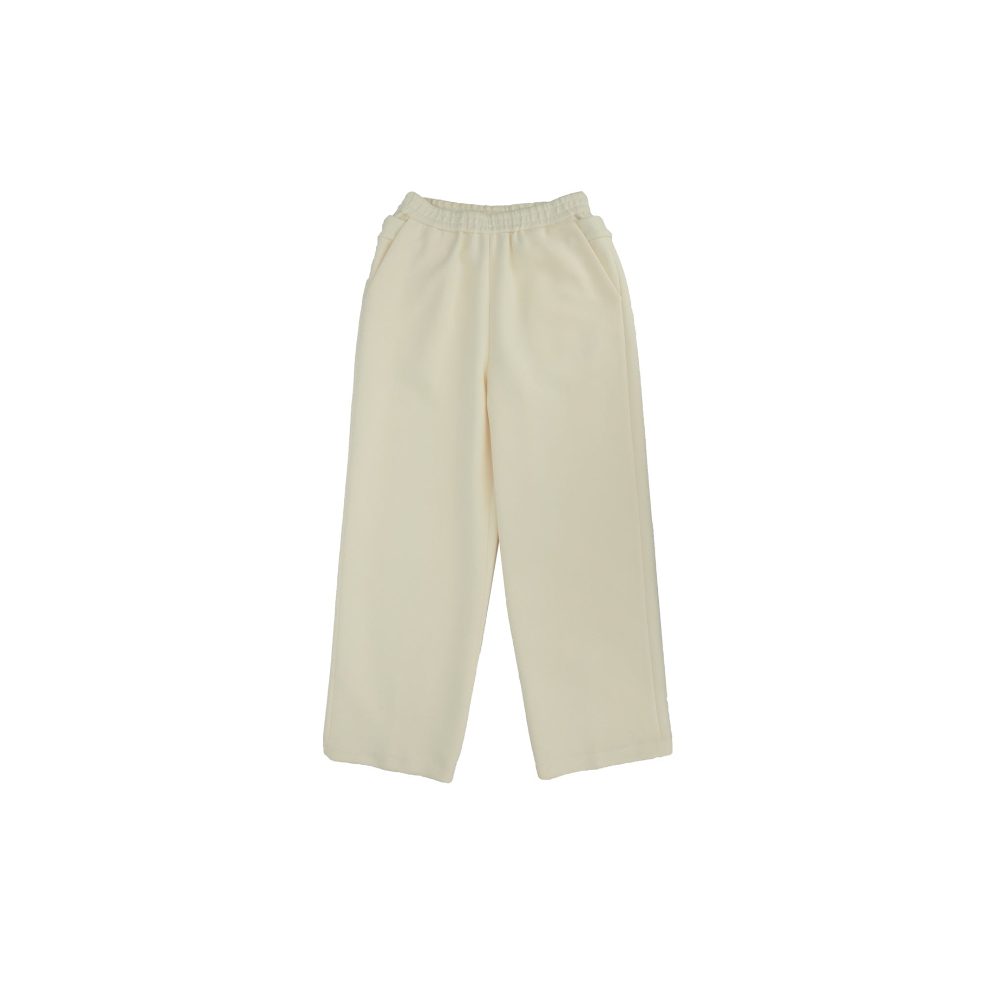 ilEWUOY Air Layer Double Waist Wide-leg Sweatpants in White | MADA IN CHINA