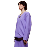 ilEWUOY Air Layer V-neck Sweatshirt in Purple | MADA IN CHINA