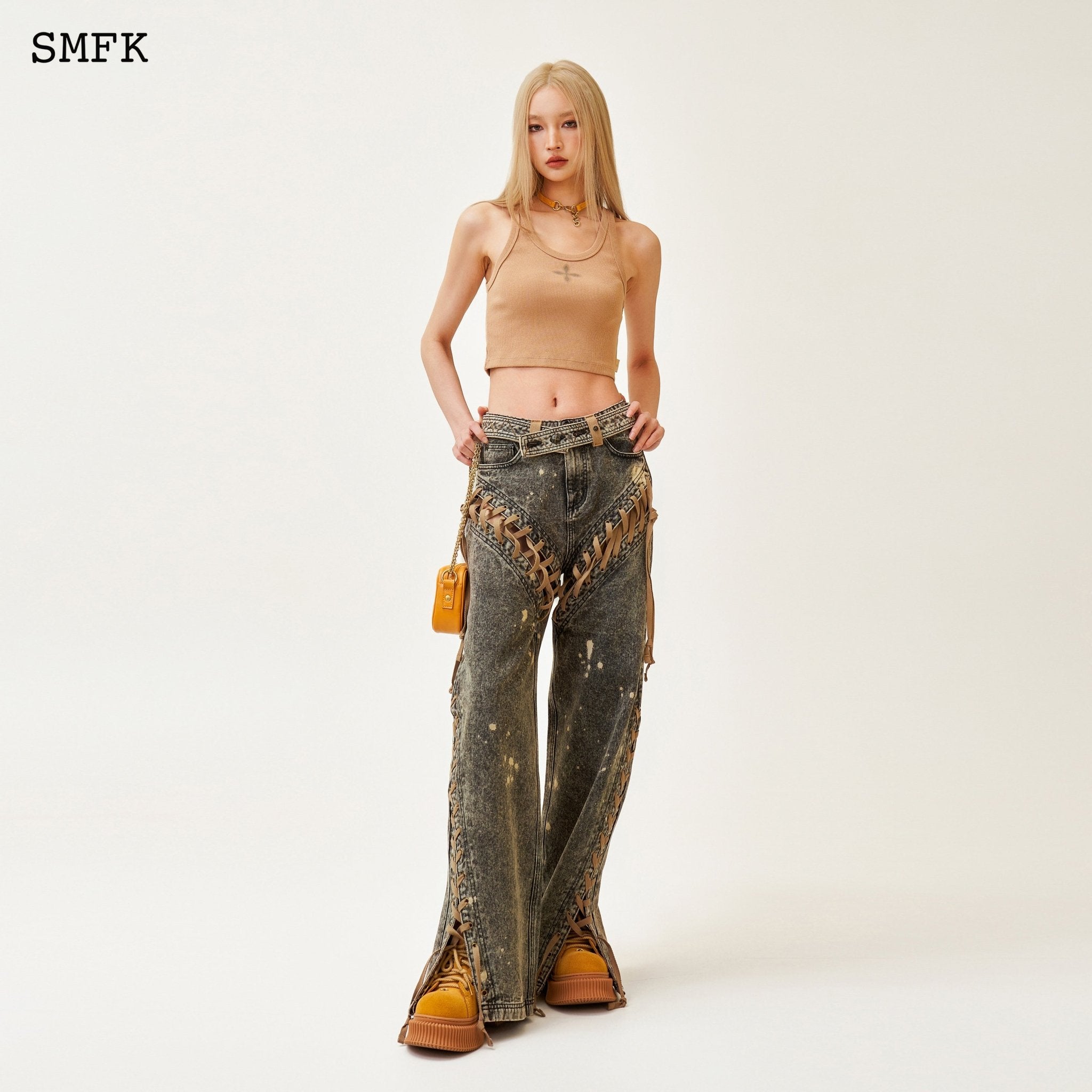 SMFK Ancient Myth Hurricane Wide-Leg Jeans In Sunset | MADA IN CHINA