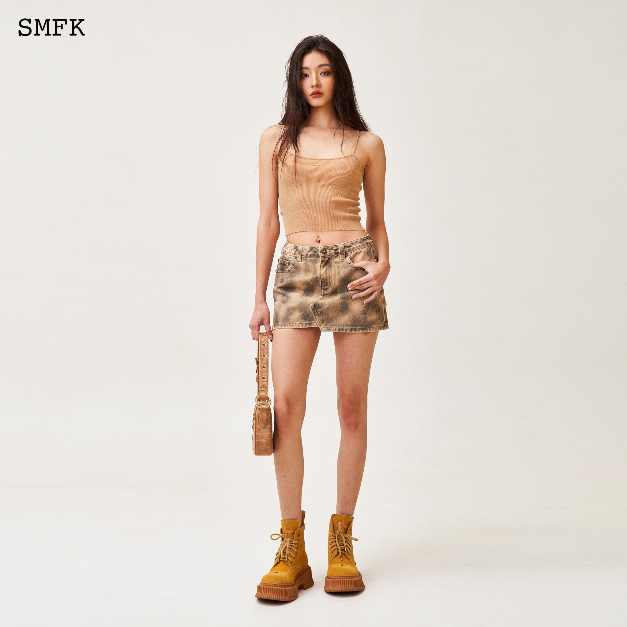 SMFK Ancient Myth Tarpan Hunter Mini Skirt In Matte Grey | MADA IN CHINA