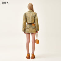 SMFK Ancient Myth Temple Garden Denim Mini Skirt | MADA IN CHINA