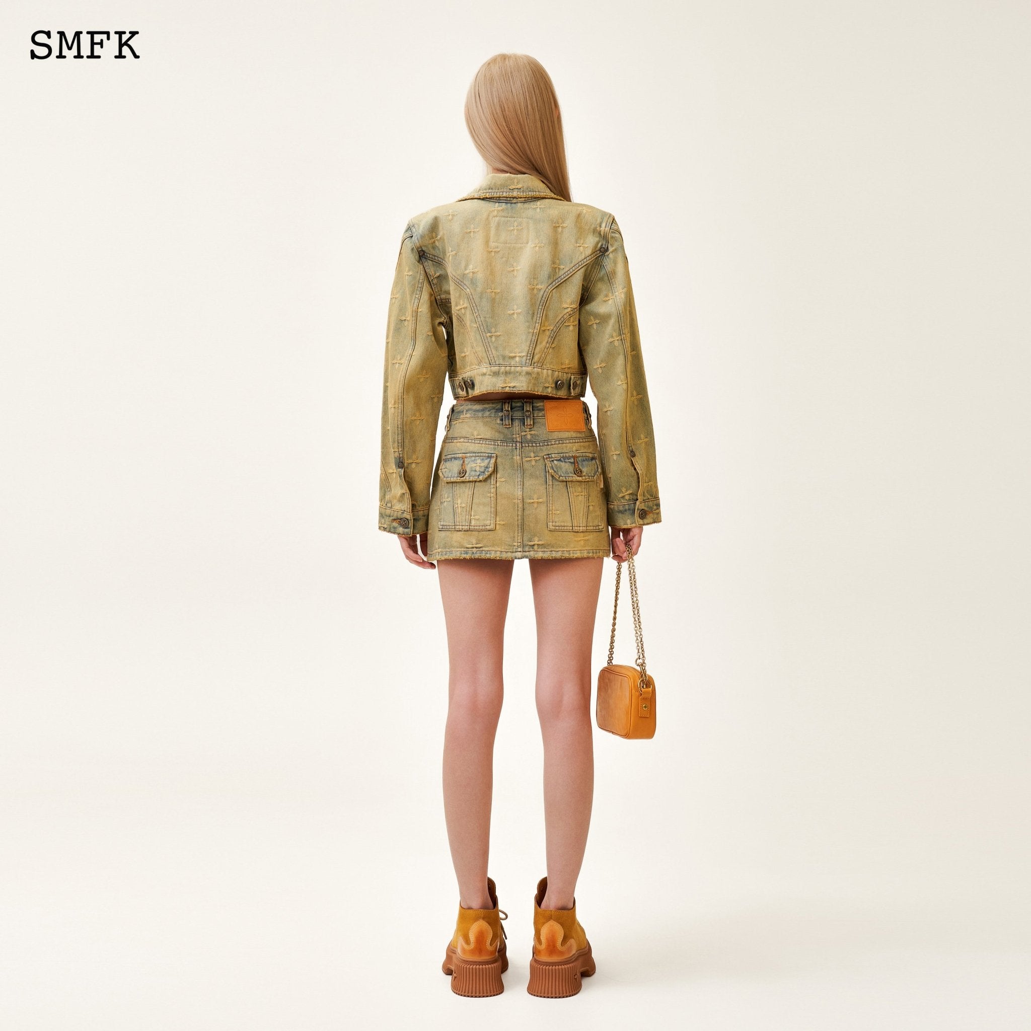 SMFK Ancient Myth Temple Garden Denim Mini Skirt | MADA IN CHINA