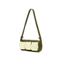 LOST IN ECHO Army-green Flower Bud Pleated Cross-body Mobile Phone Bag | MADA IN CHINA