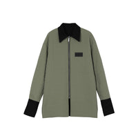 MEDIUM WELL Army Green Reversible Quilted Shirt Jacket | MADA IN CHINA