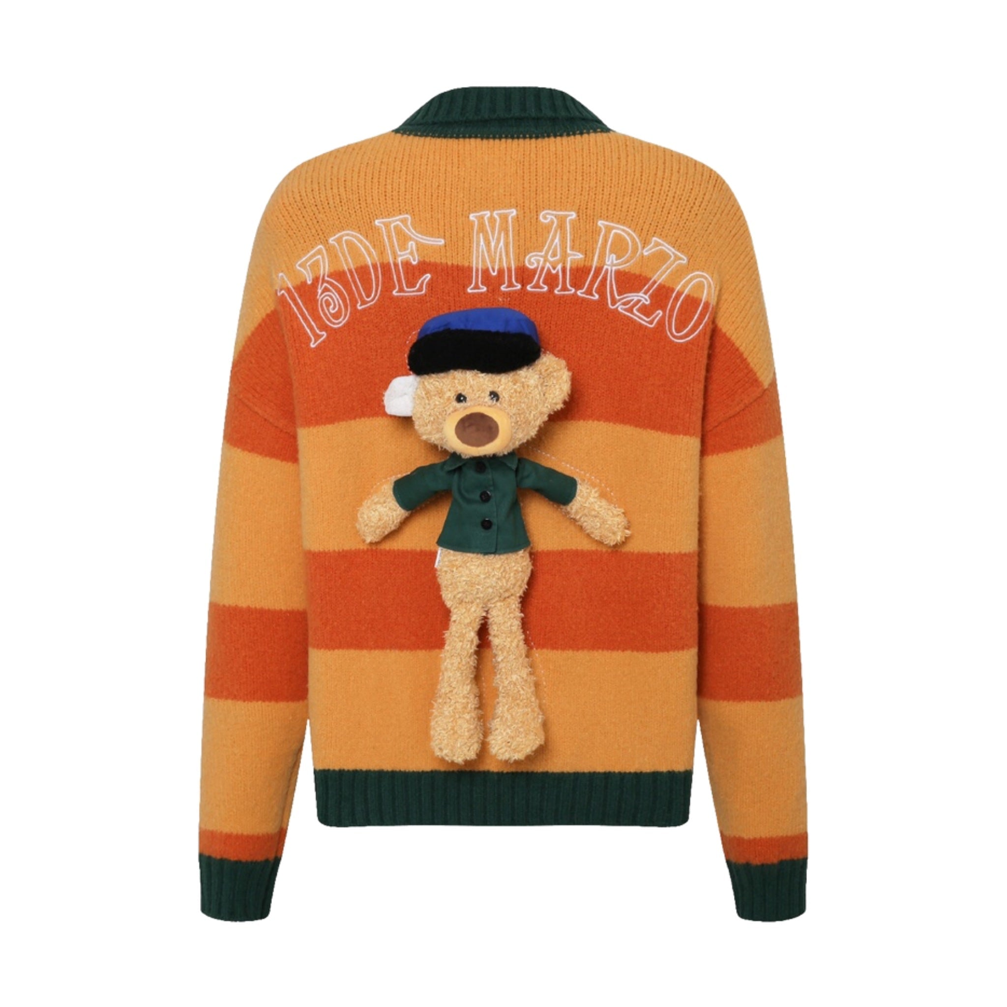 13 DE MARZO Artist Bear Stripe Sweater Oriole | MADA IN CHINA