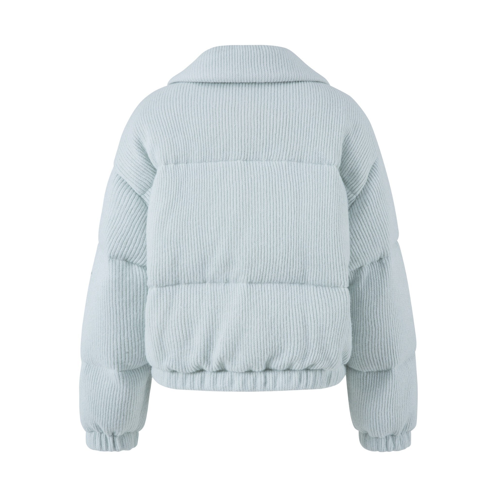 HERLIAN Baby Blue Knitted Down Jacket | MADA IN CHINA