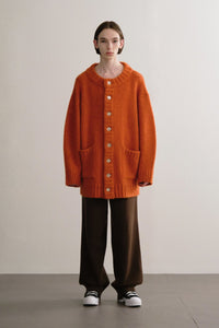 TRUNK PROJECT Ballooned Sleeves Cardigan Jacket Orange | MADA IN CHINA