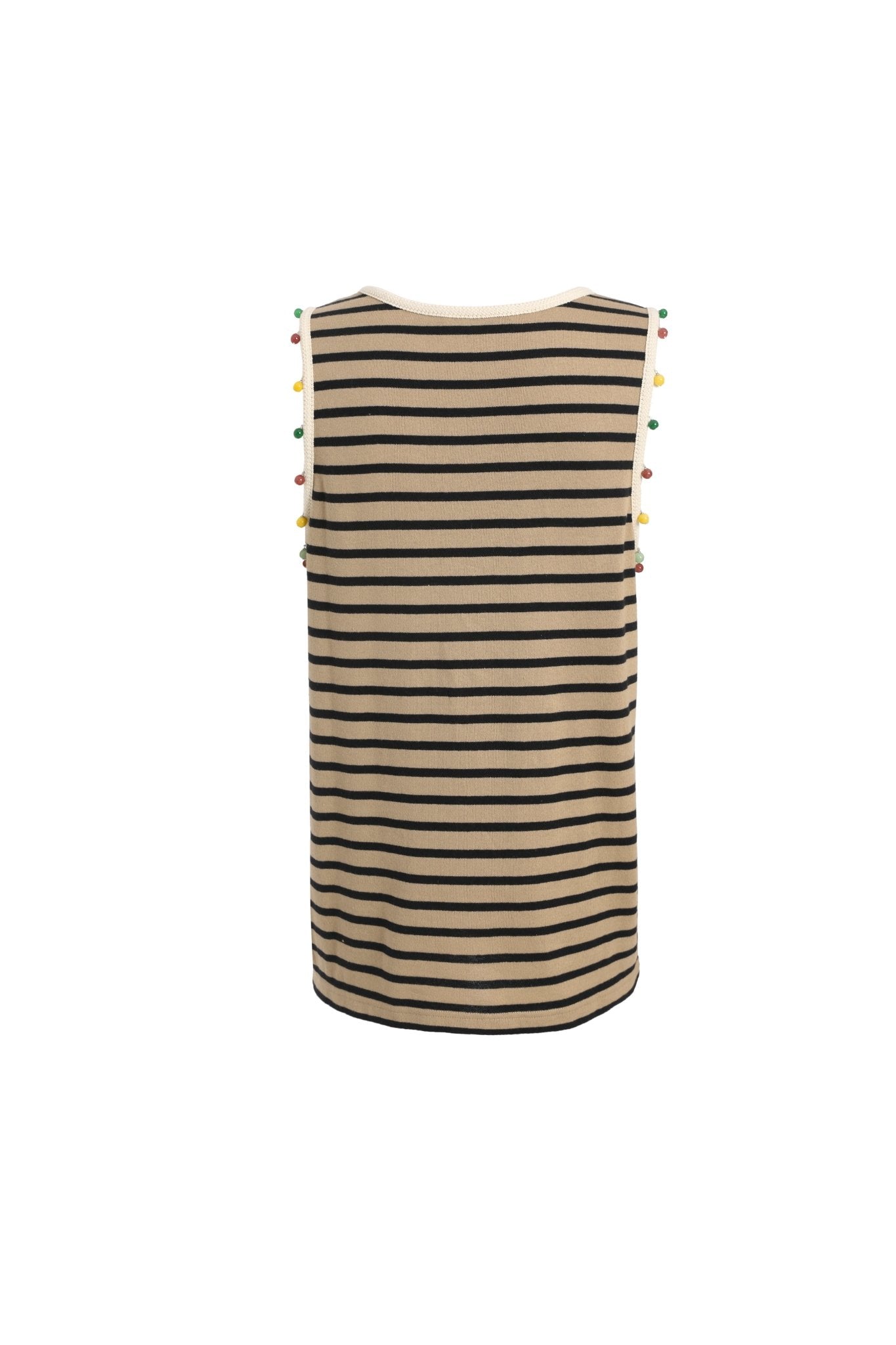 GARCON BY GARCON Beaded Trim Striped Vest | MADA IN CHINA
