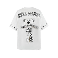 13DE MARZO Bear Doodle T-shirt Bright White | MADA IN CHINA