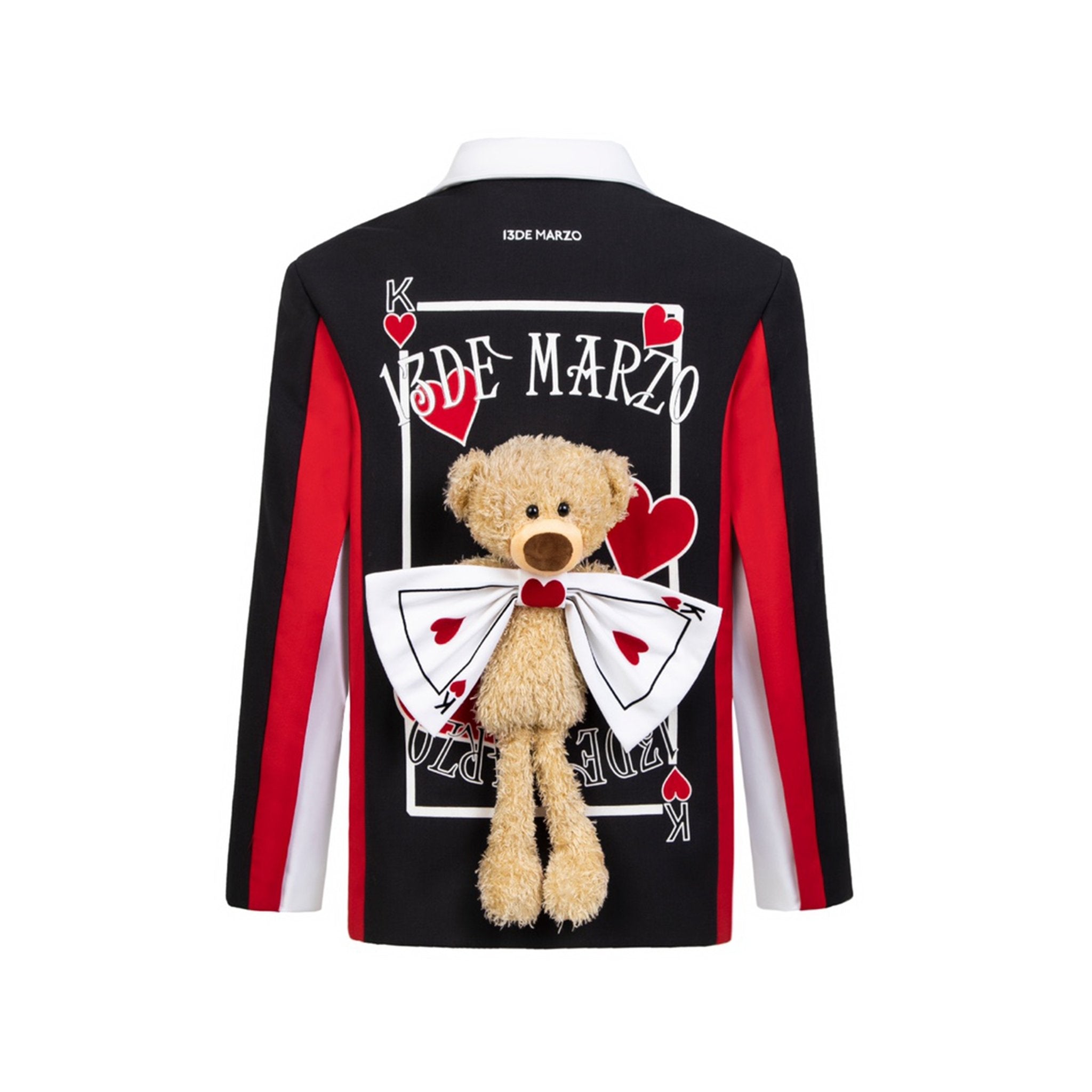 13DE MARZO Bear Heart&Bow Poker Suit Black | MADA IN CHINA