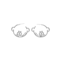 13DE MARZO Bear Logo Earrings Silver | MADA IN CHINA