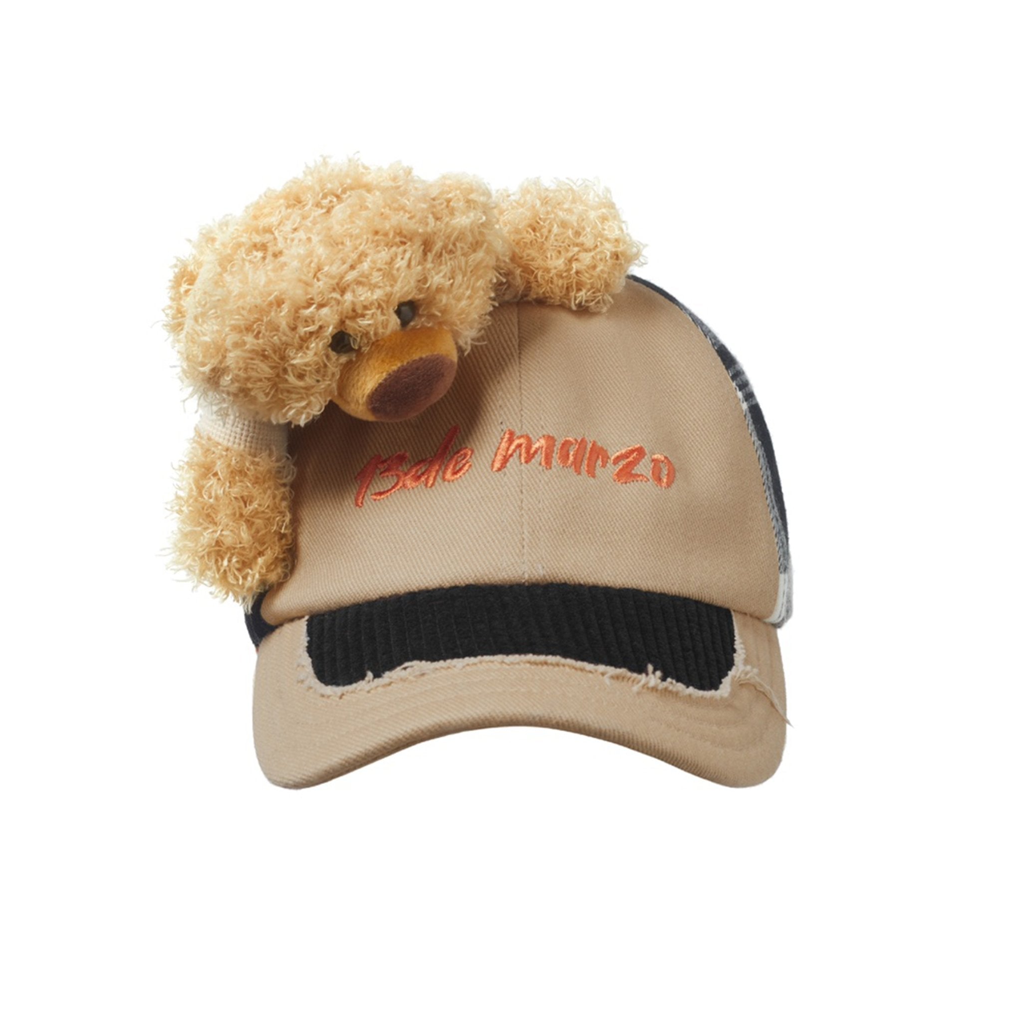 13DE MARZO Bear Plaid Match Cap Multicolor | MADA IN CHINA