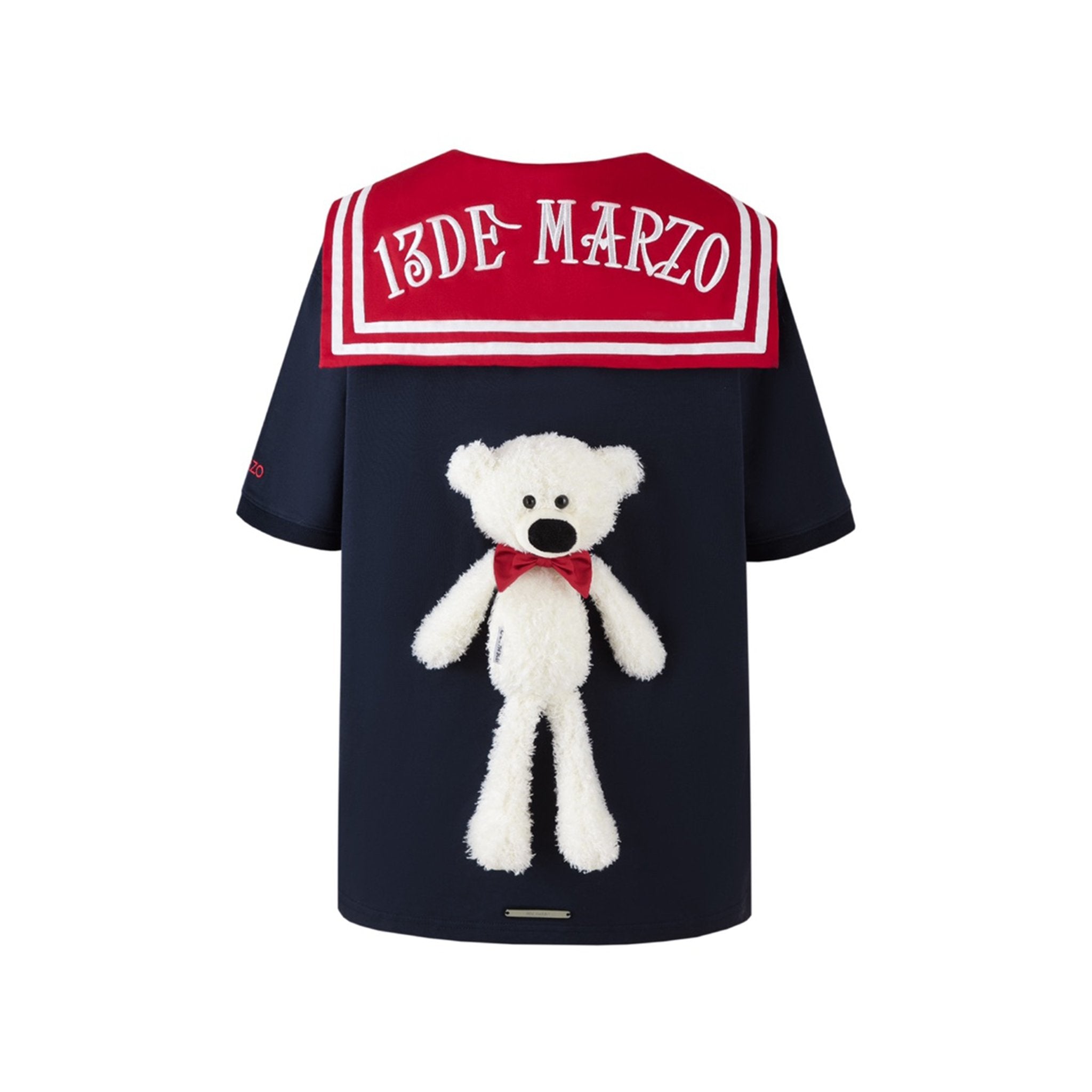 13DE MARZO Bear Sailor T-shirt Estate Blue | MADA IN CHINA