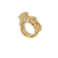 13DE MARZO Bear Zircon Ring Golden | MADA IN CHINA